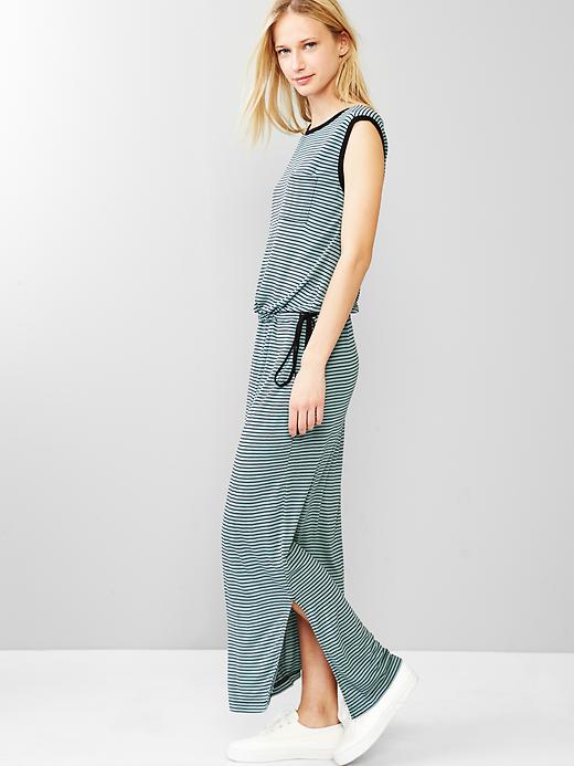 UPC 191603001041 product image for Gap Stripe Drawstring Maxi Dress - Blue stripe | upcitemdb.com