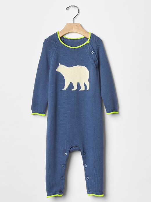 UPC 196350000309 product image for Gap Bear Sweater One Piece - Chrome blue | upcitemdb.com