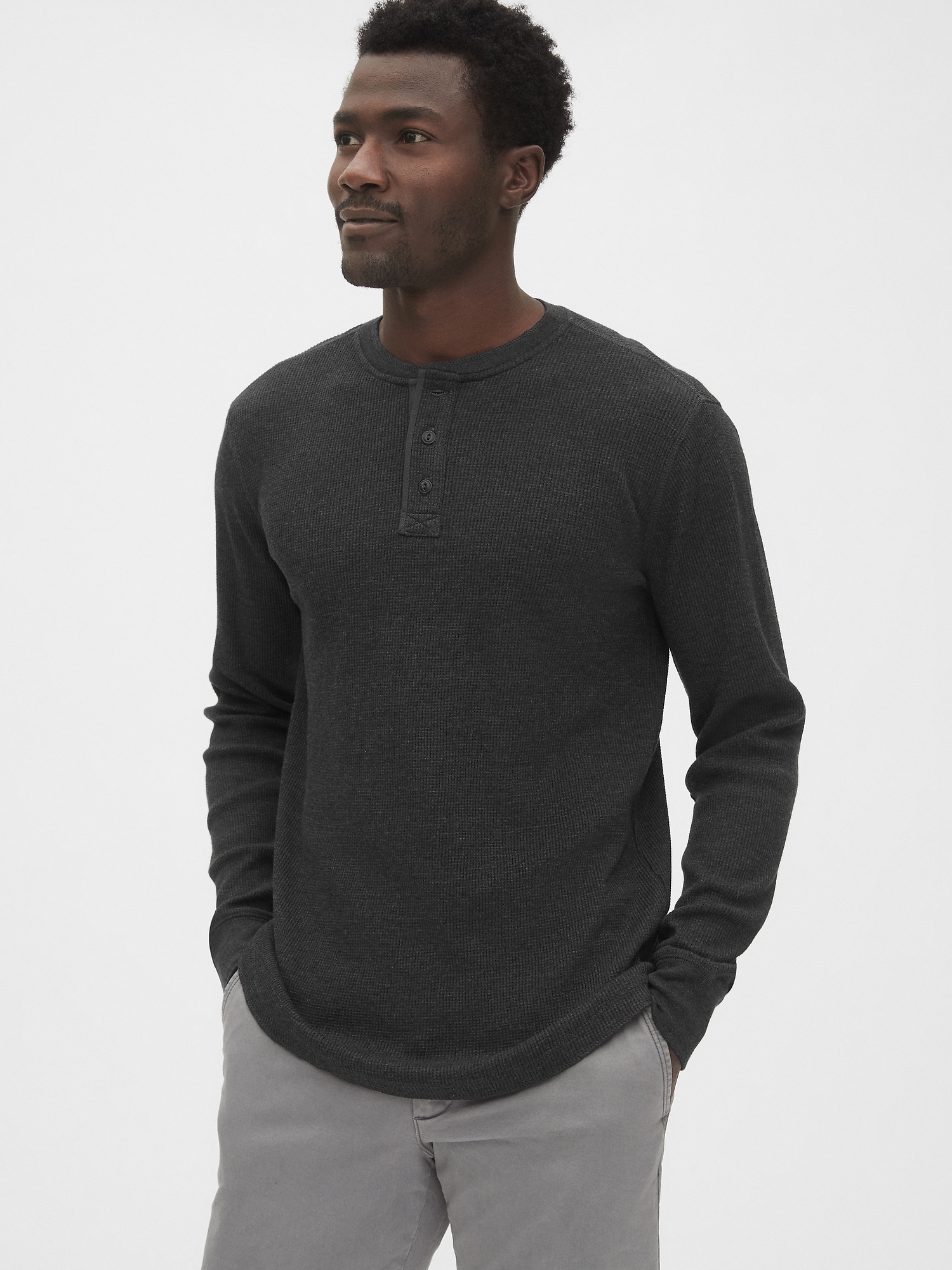 gap waffle henley