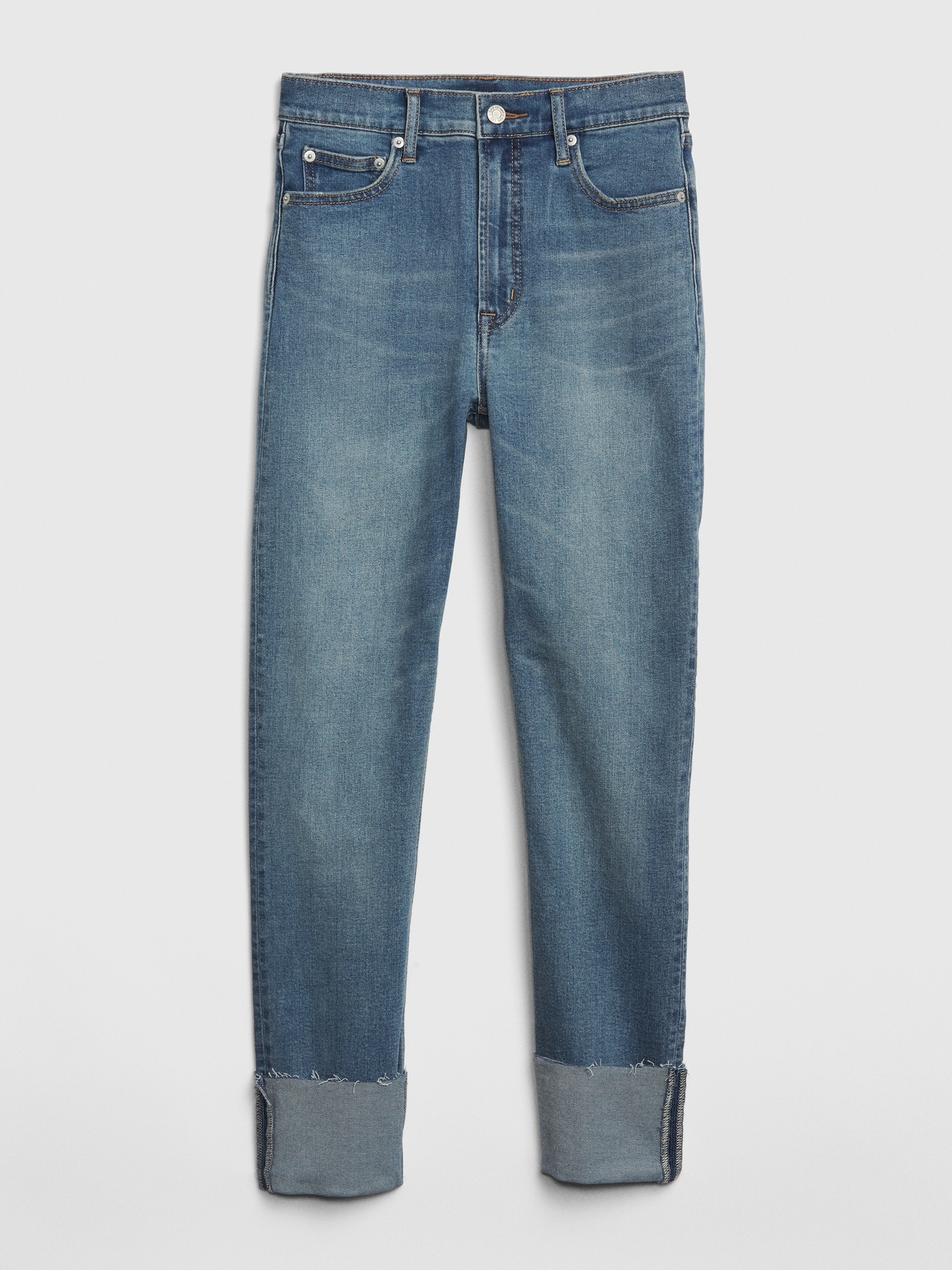 high rise cigarette jeans with secret smoothing pockets