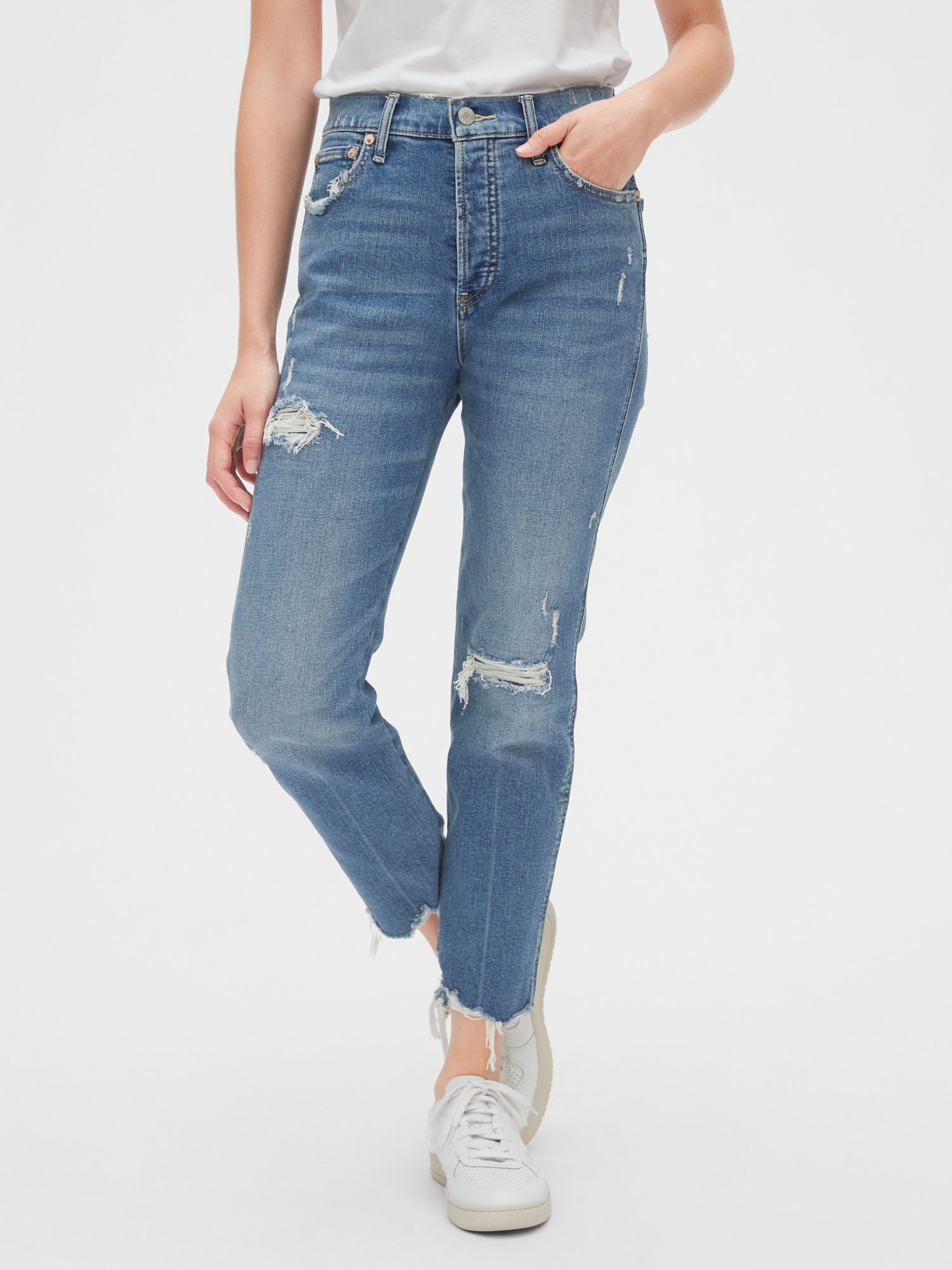 gap high rise cheeky straight