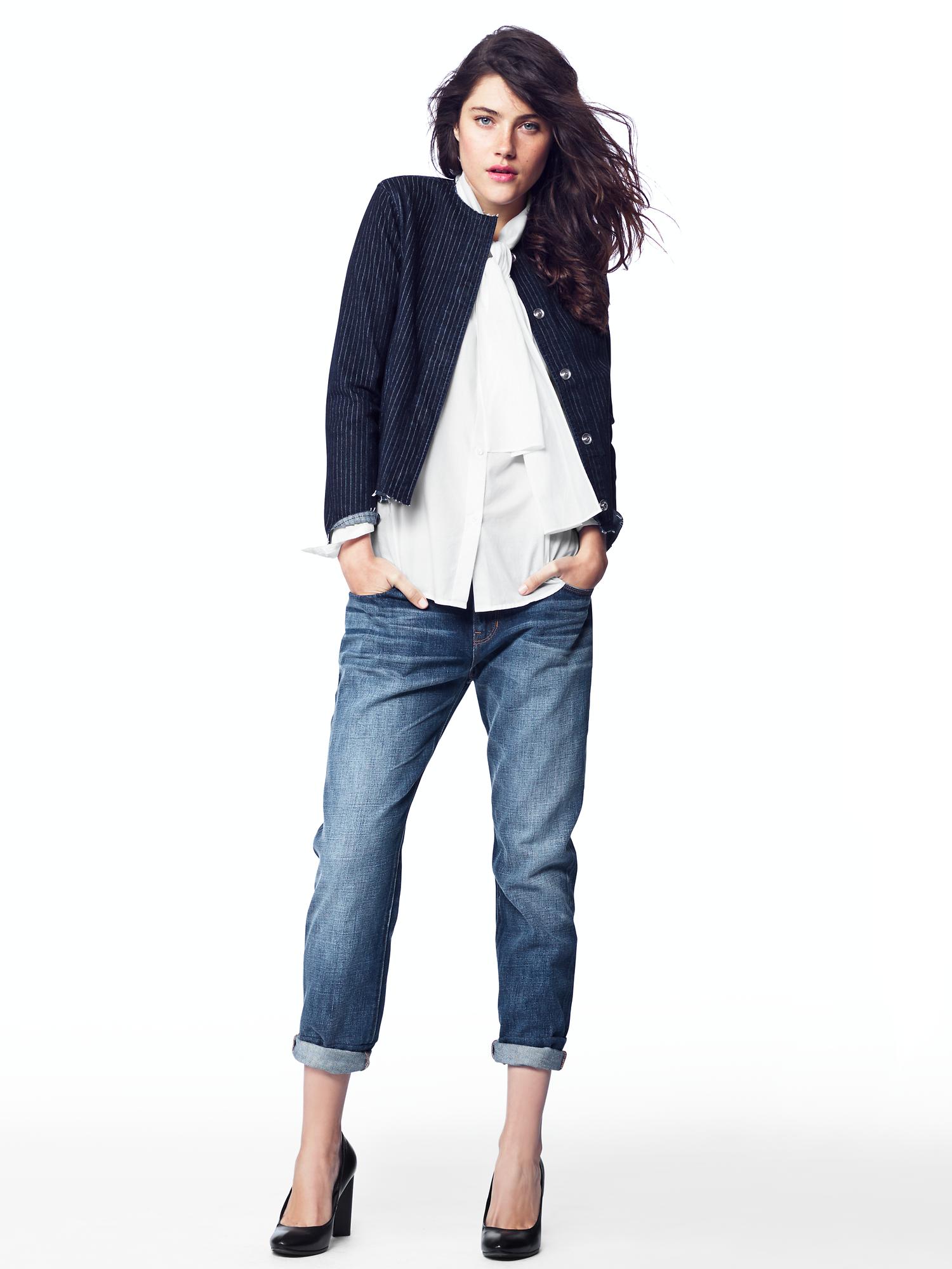 Gap 1969 Destructed Authentic Boyfriend Jeans, $74, Gap