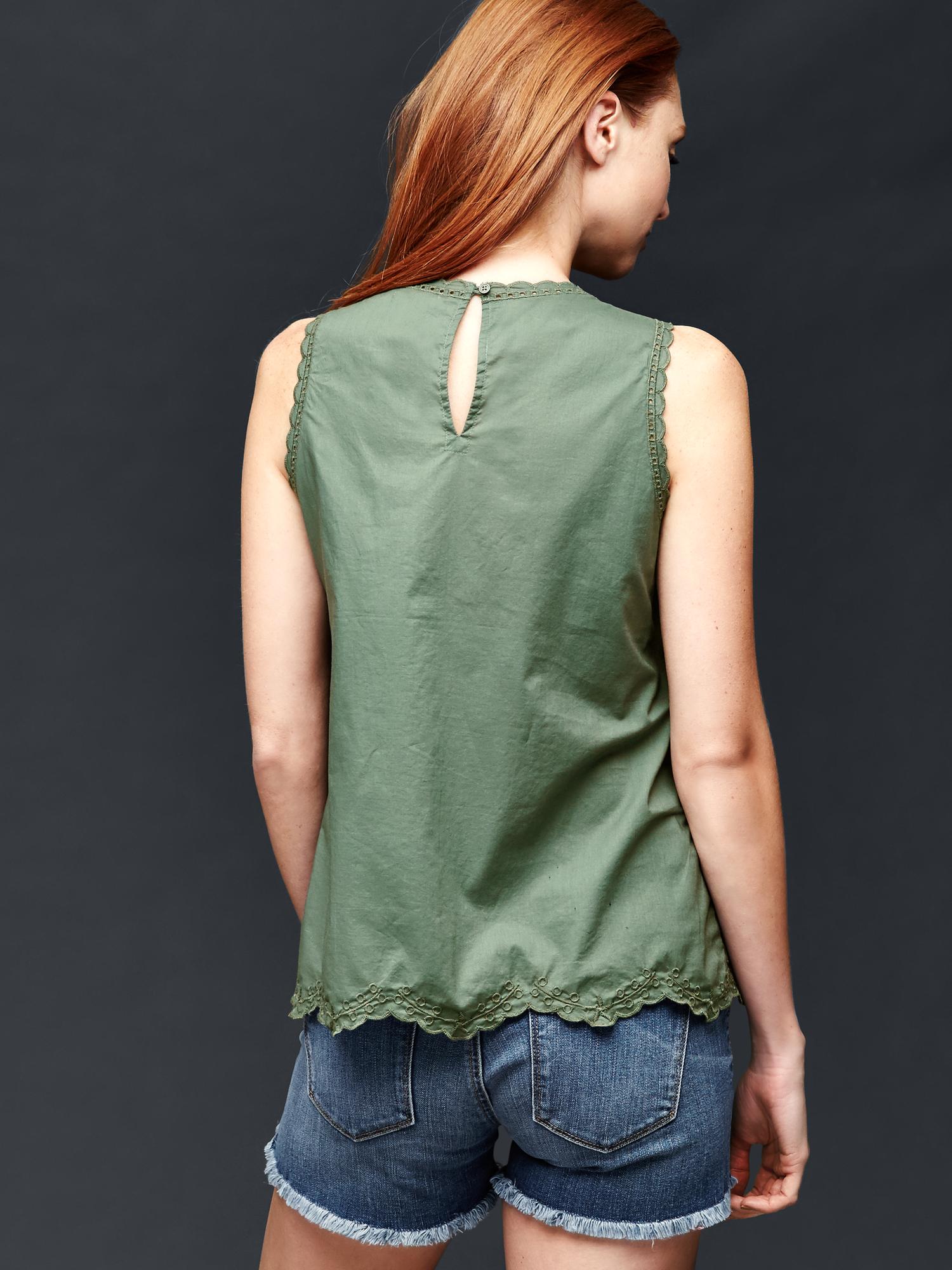 Embroidered tank