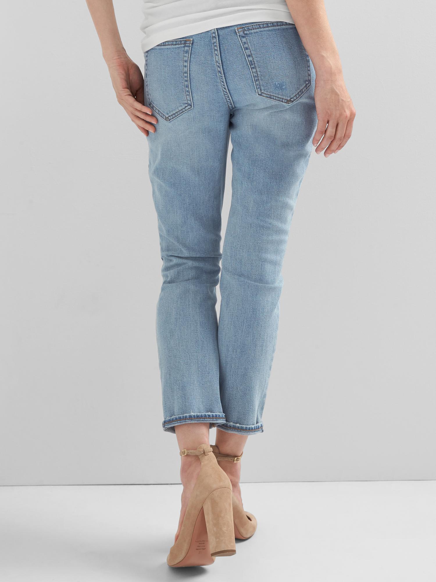 Maternity full panel destructed best girlfriend jeans