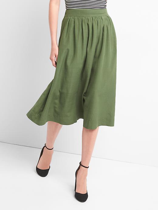 Image number 7 showing, Shirred midi swing skirt
