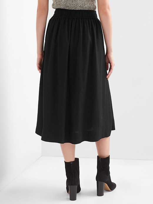 Image number 2 showing, Shirred midi swing skirt