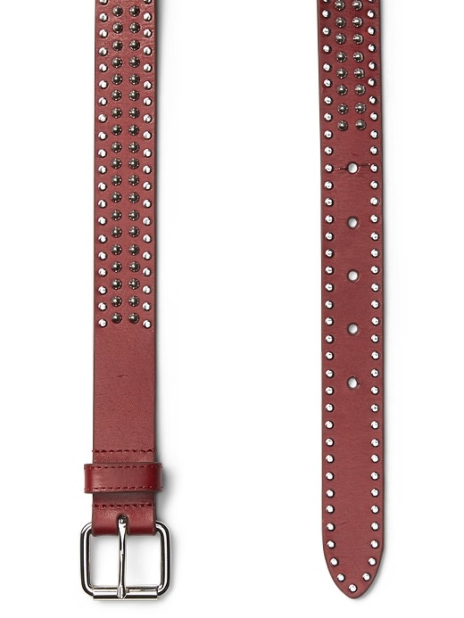 Image number 3 showing, Studded leather belt