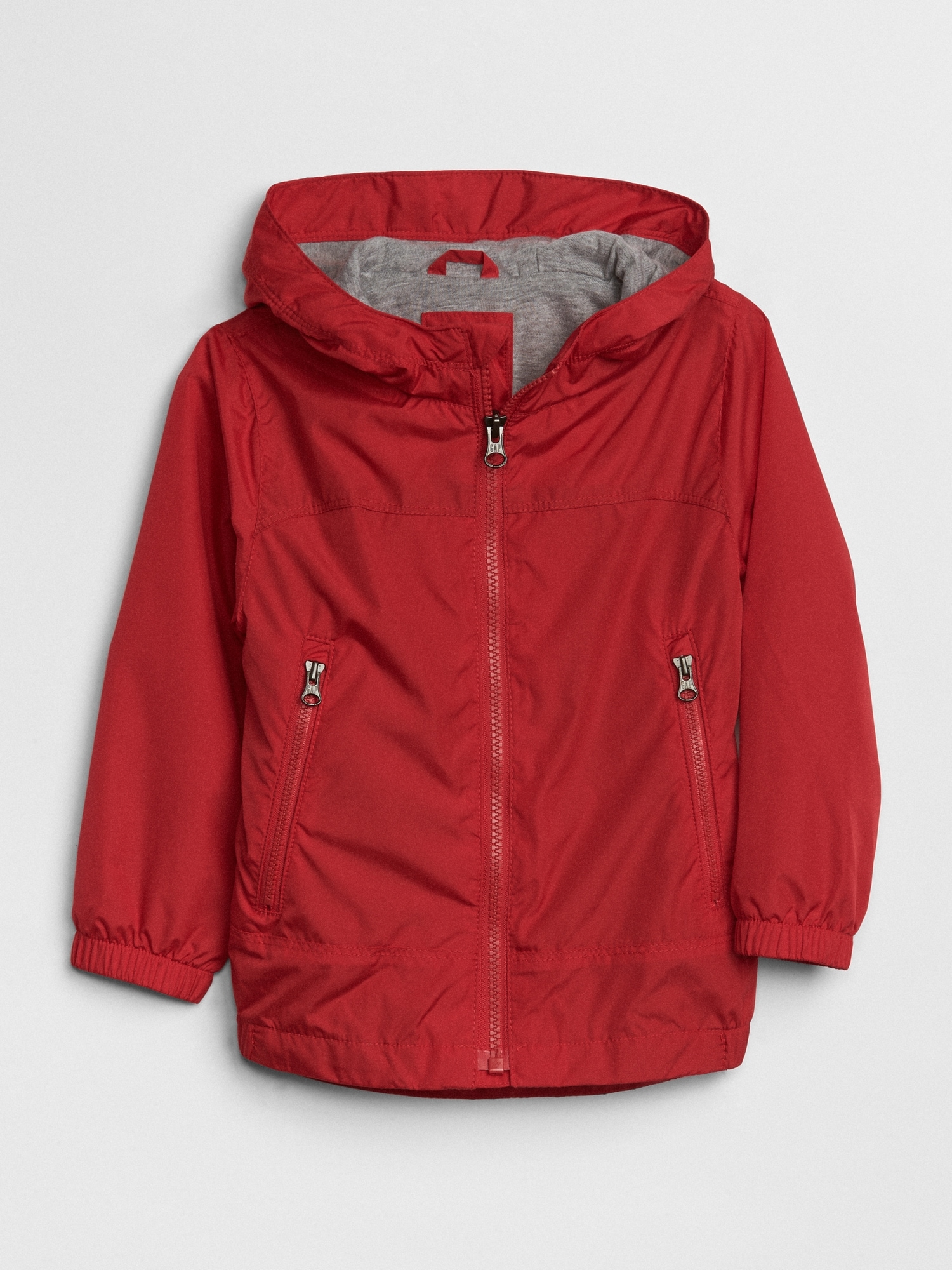 Red & Grey Jersey Lined Windbreaker Jacket