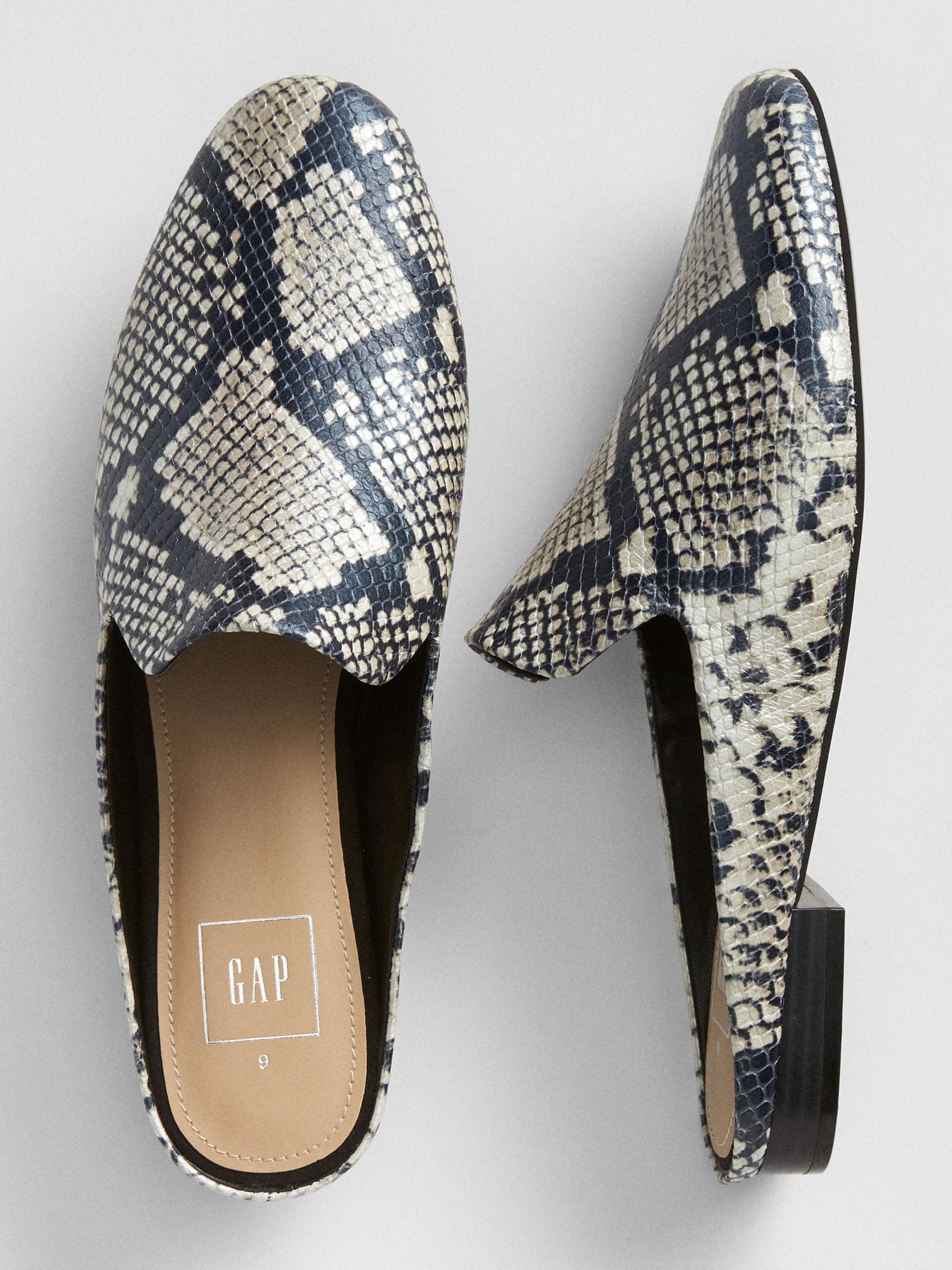 Gap sales snakeskin mules