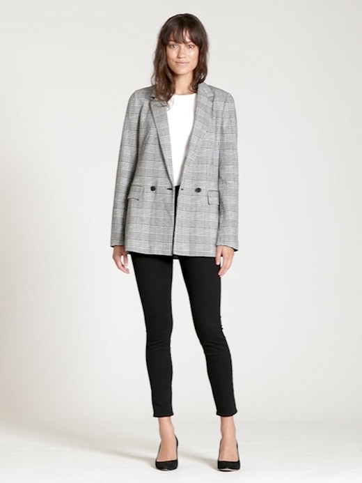 Gap classic deals plaid girlfriend blazer