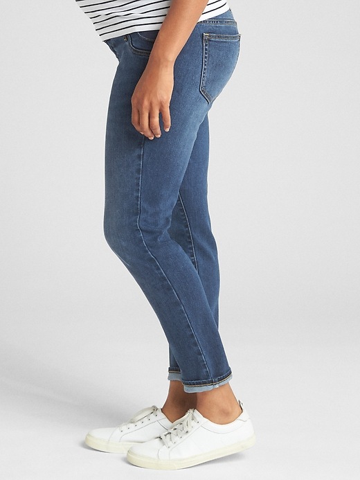 Maternity Inset Panel Repaired Girlfriend Jeans