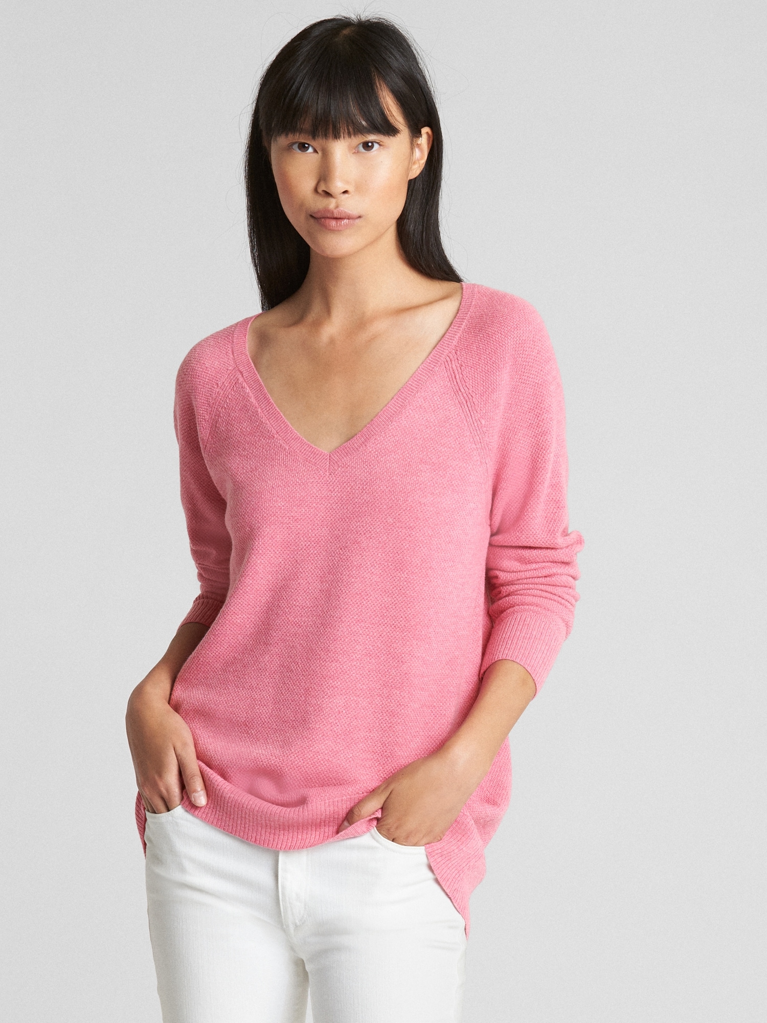 Pink pullover clearance sweater