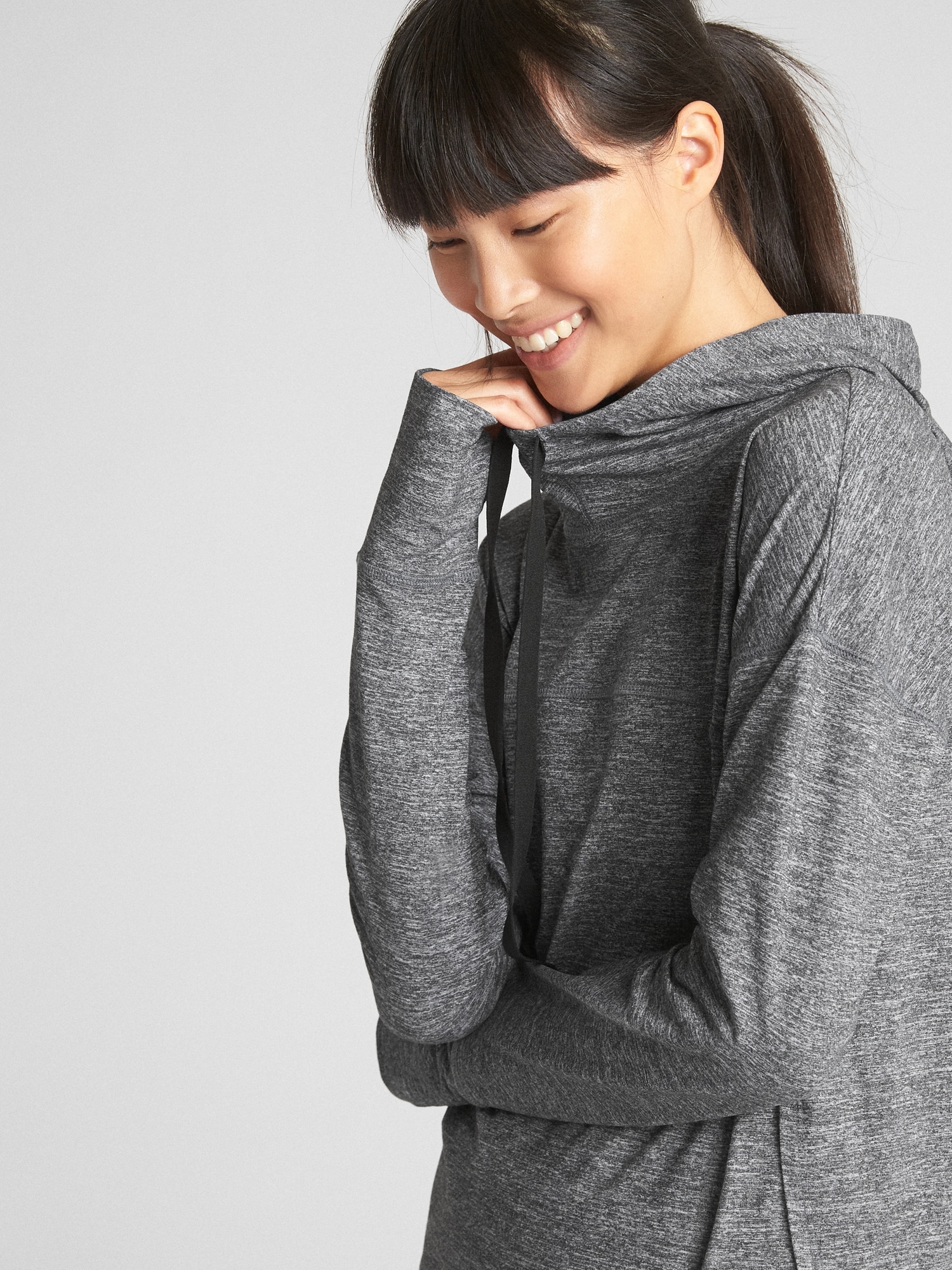 GapFit Pullover Hoodie in Brushed Tech Jersey