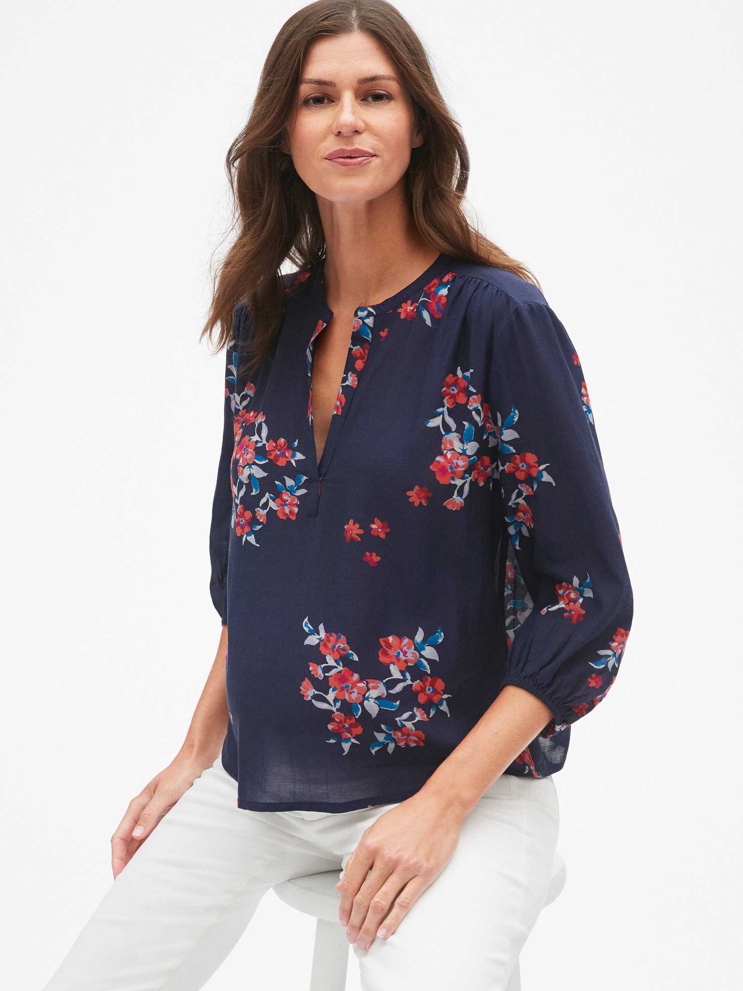 gap floral blouse