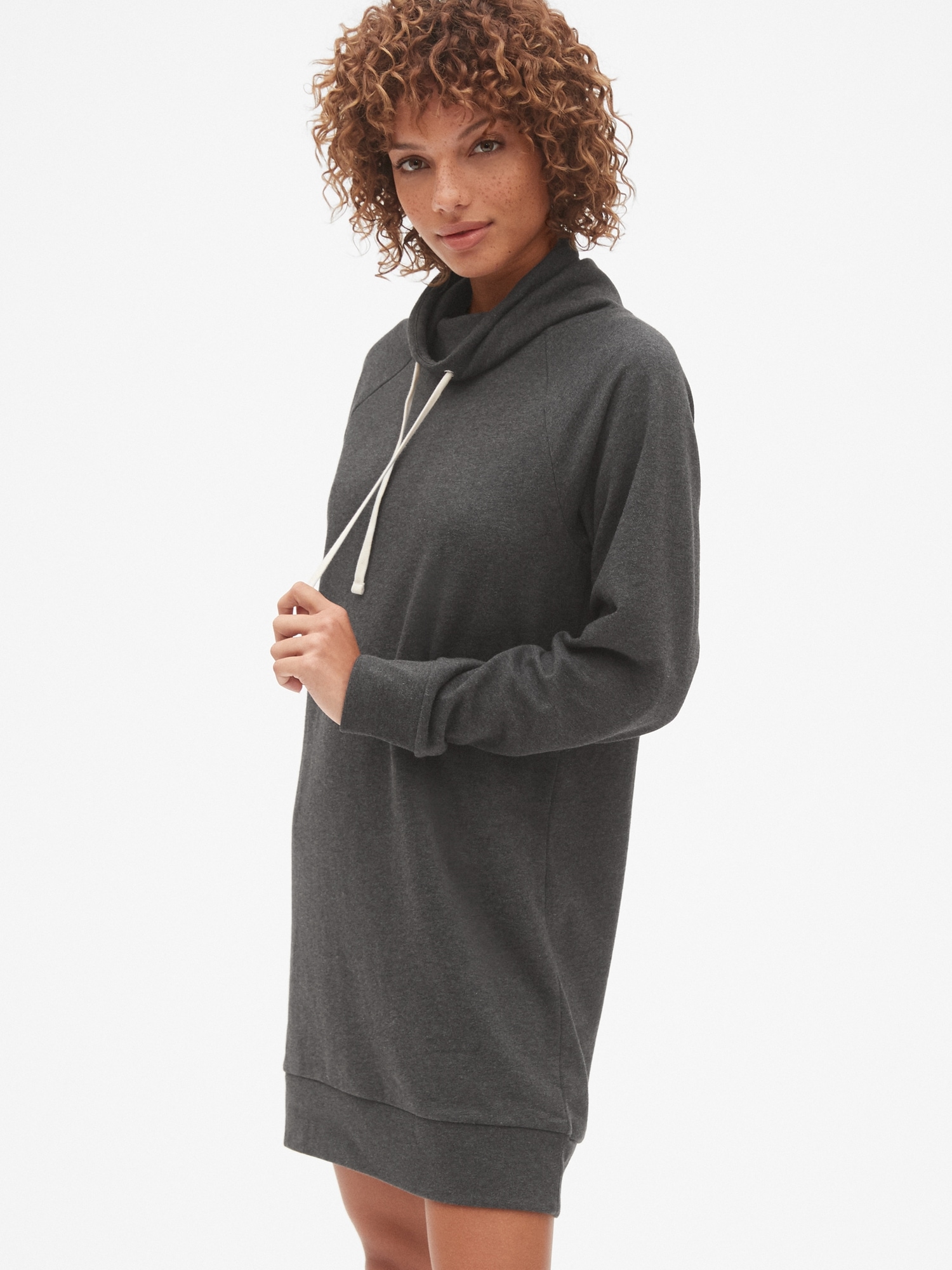 Funnel Neck Pullover Sweatshirt Dress Gap