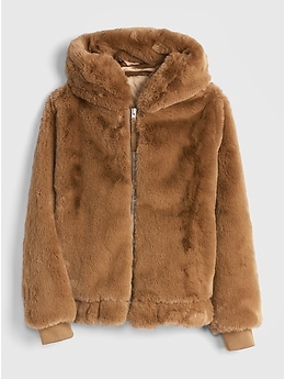 Hooded faux clearance shearling jacket