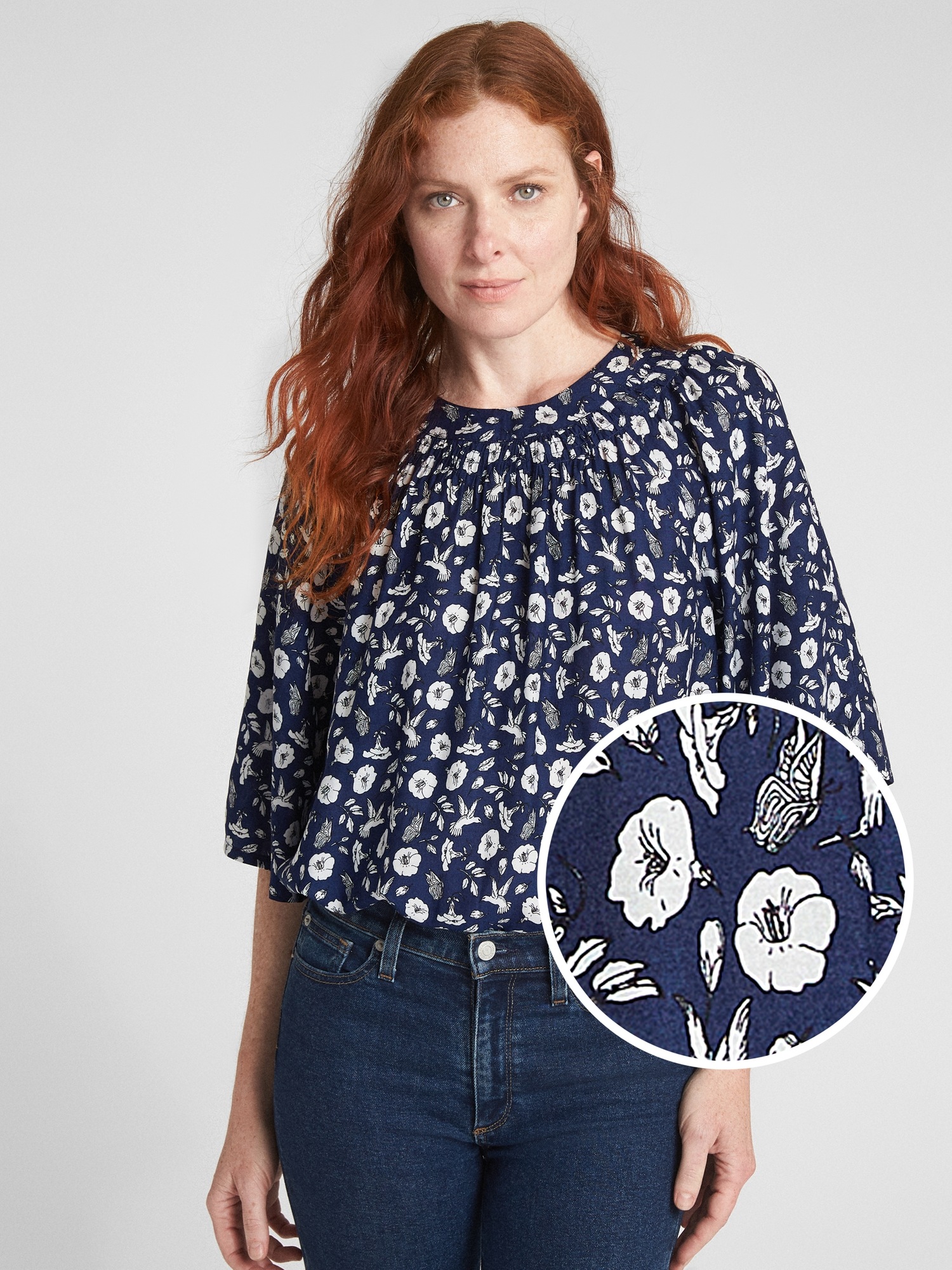 gap floral blouse