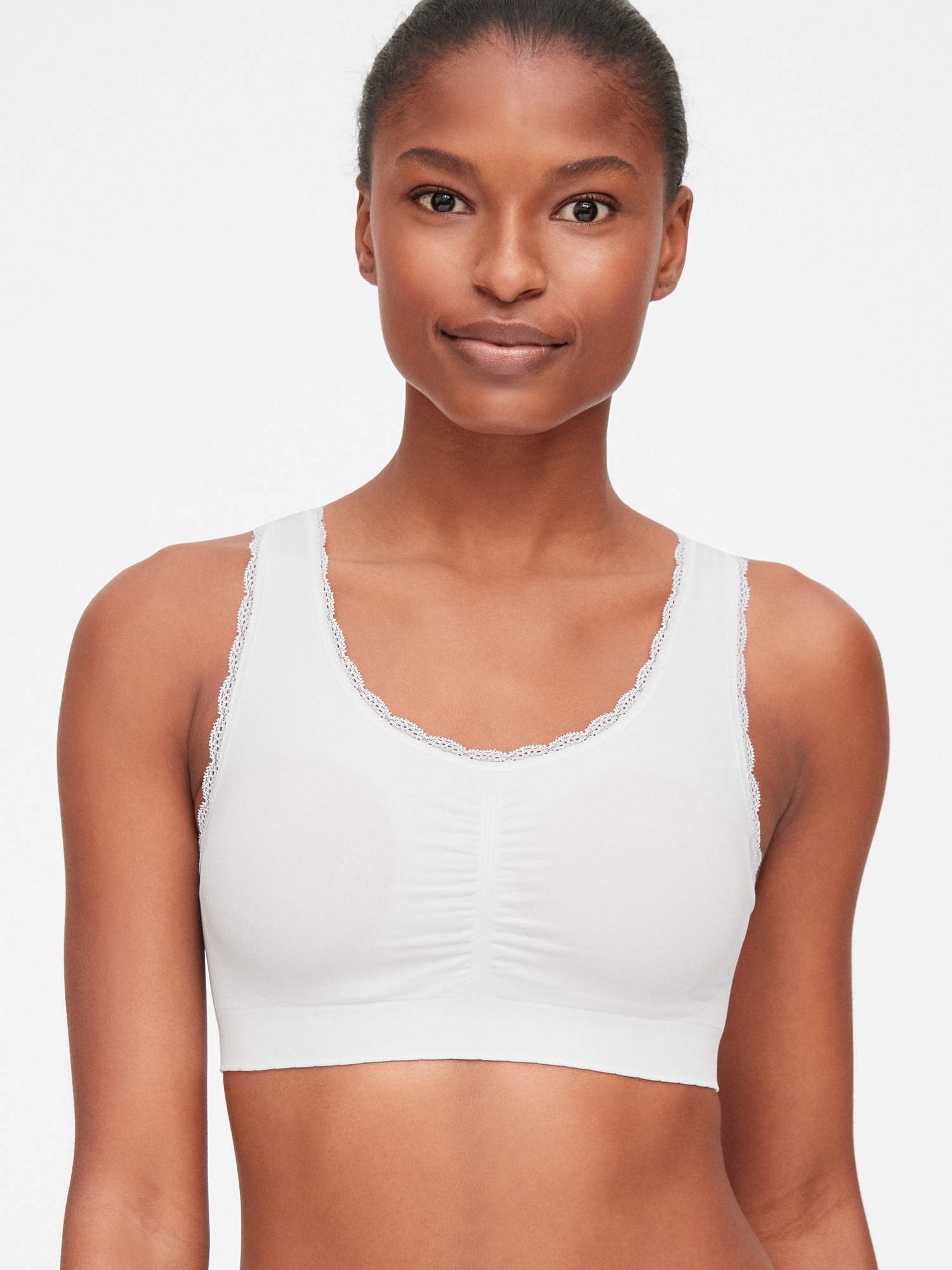Cotton Bralette with Padding Best Bra for Heavy Breast White