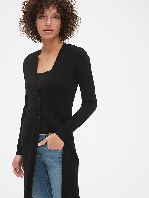 True Soft Ribbed Duster Cardigan Sweater
