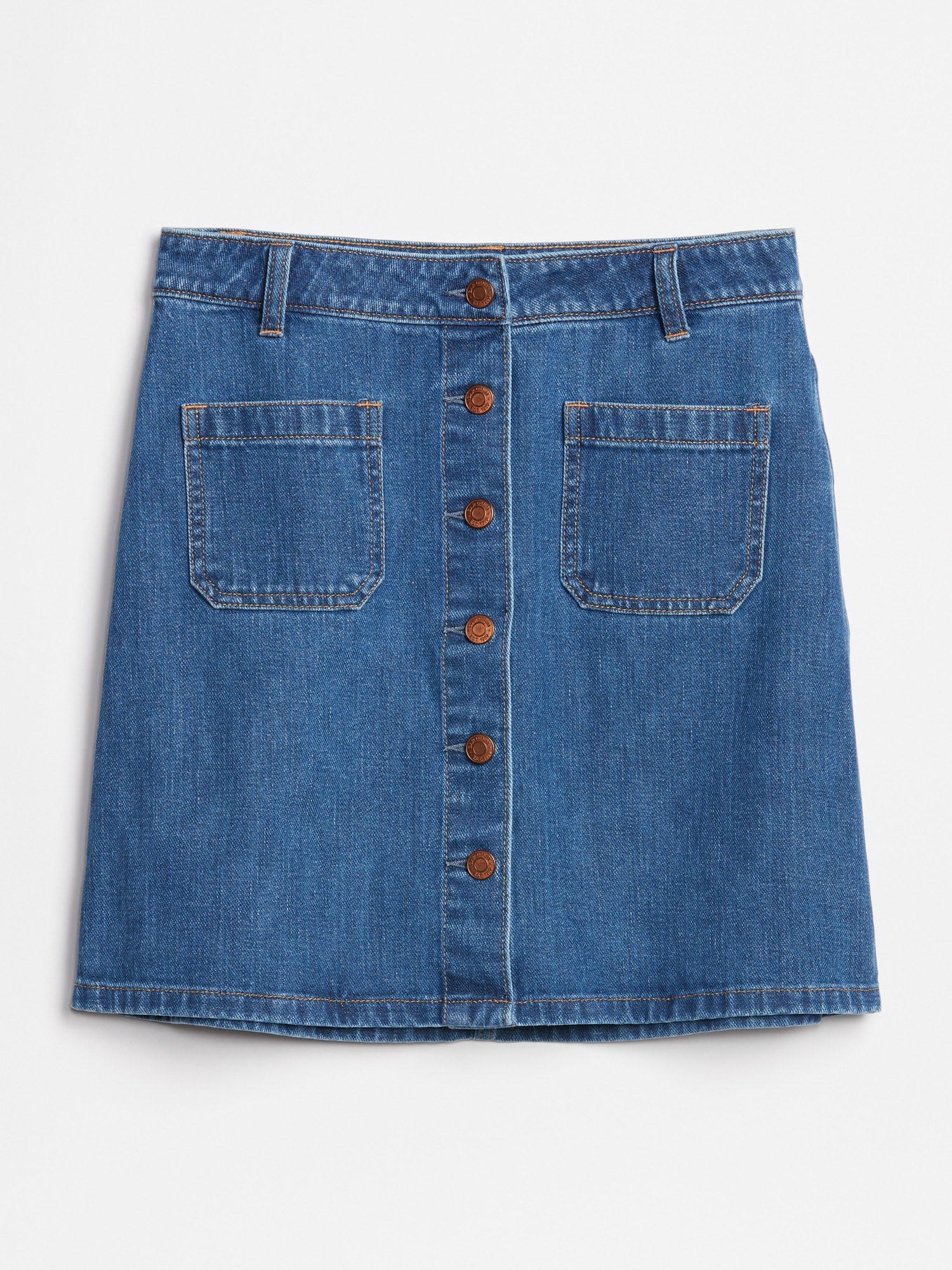 Denim skirt hotsell button front