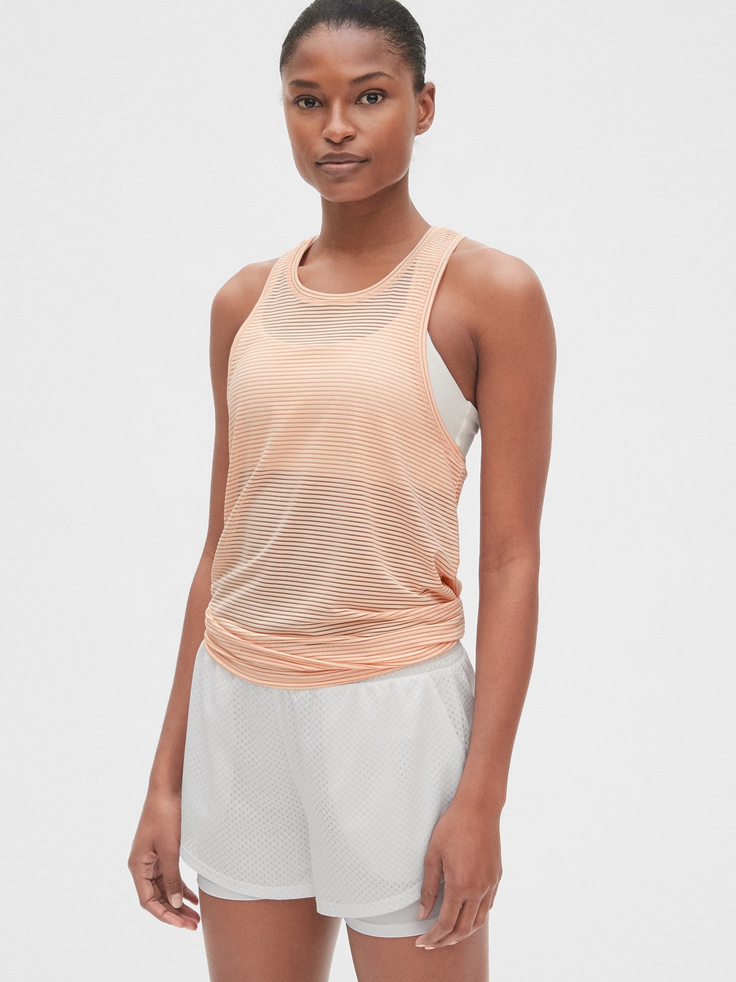 GapFit Burnout Stripe Tie-Back Tank