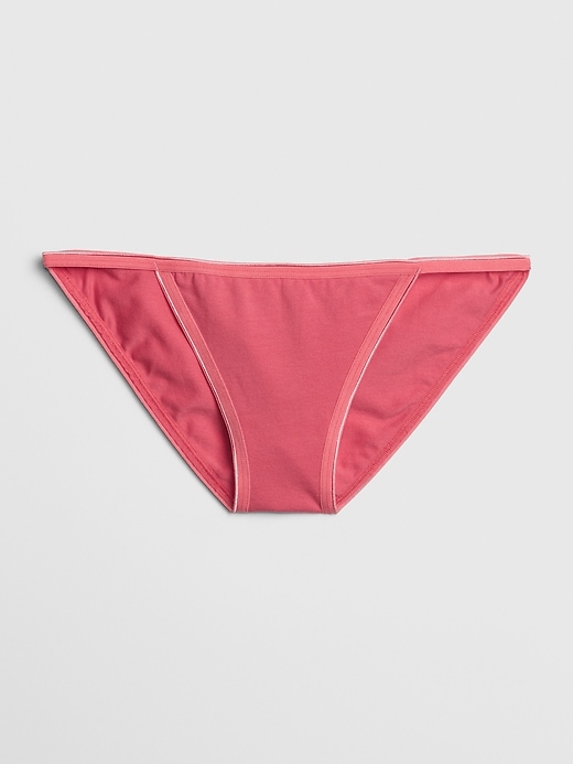 Cotton String Bikini Panties with Rhinestone Accent Detail (6-Pack