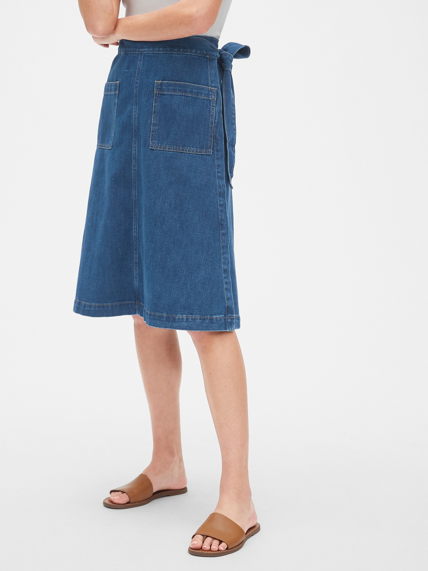 Gap denim sales wrap skirt