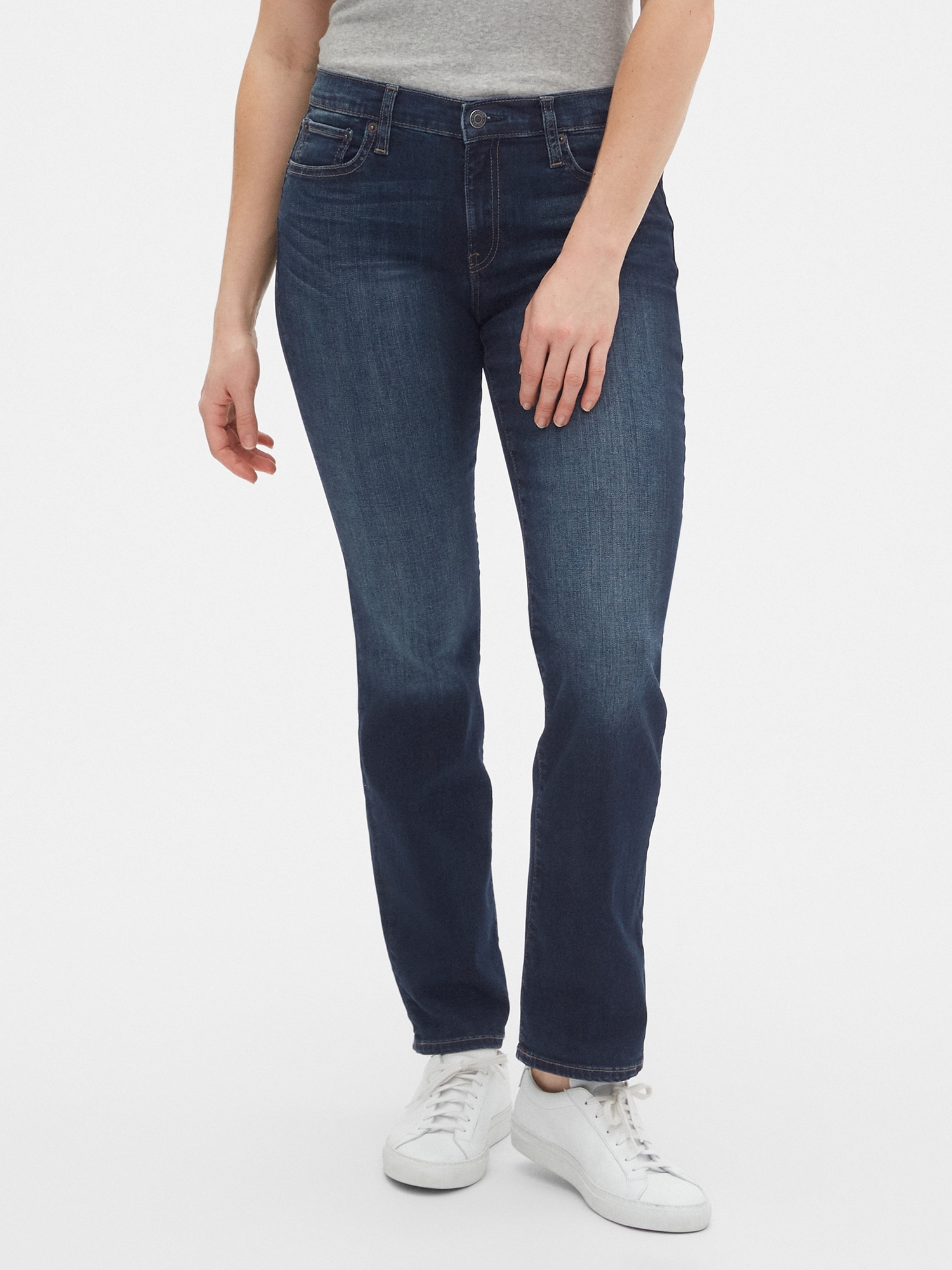 mid rise curvy straight jeans