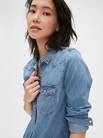 Gap denim western hot sale shirt