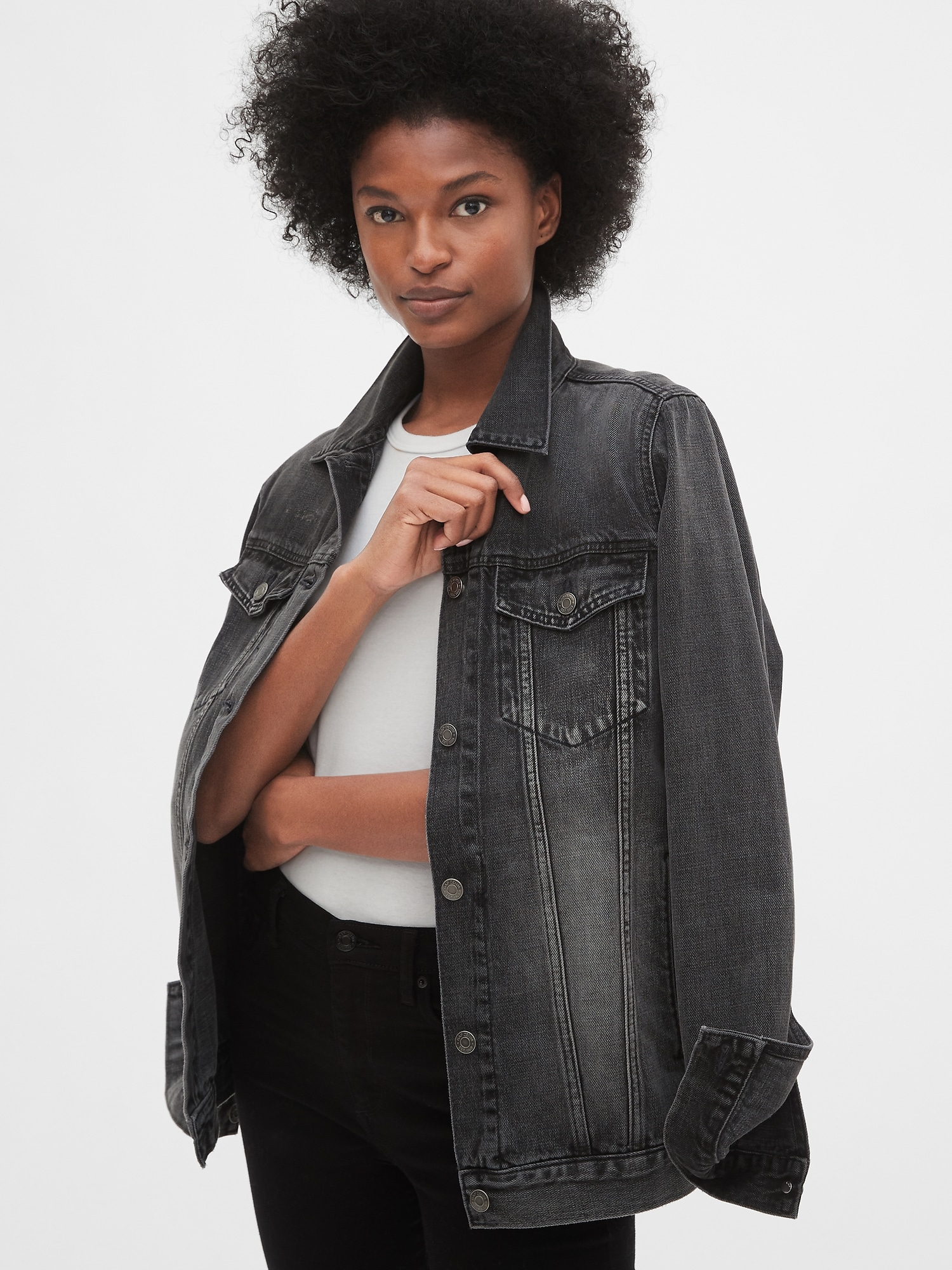 Gap womens cheap black denim jacket