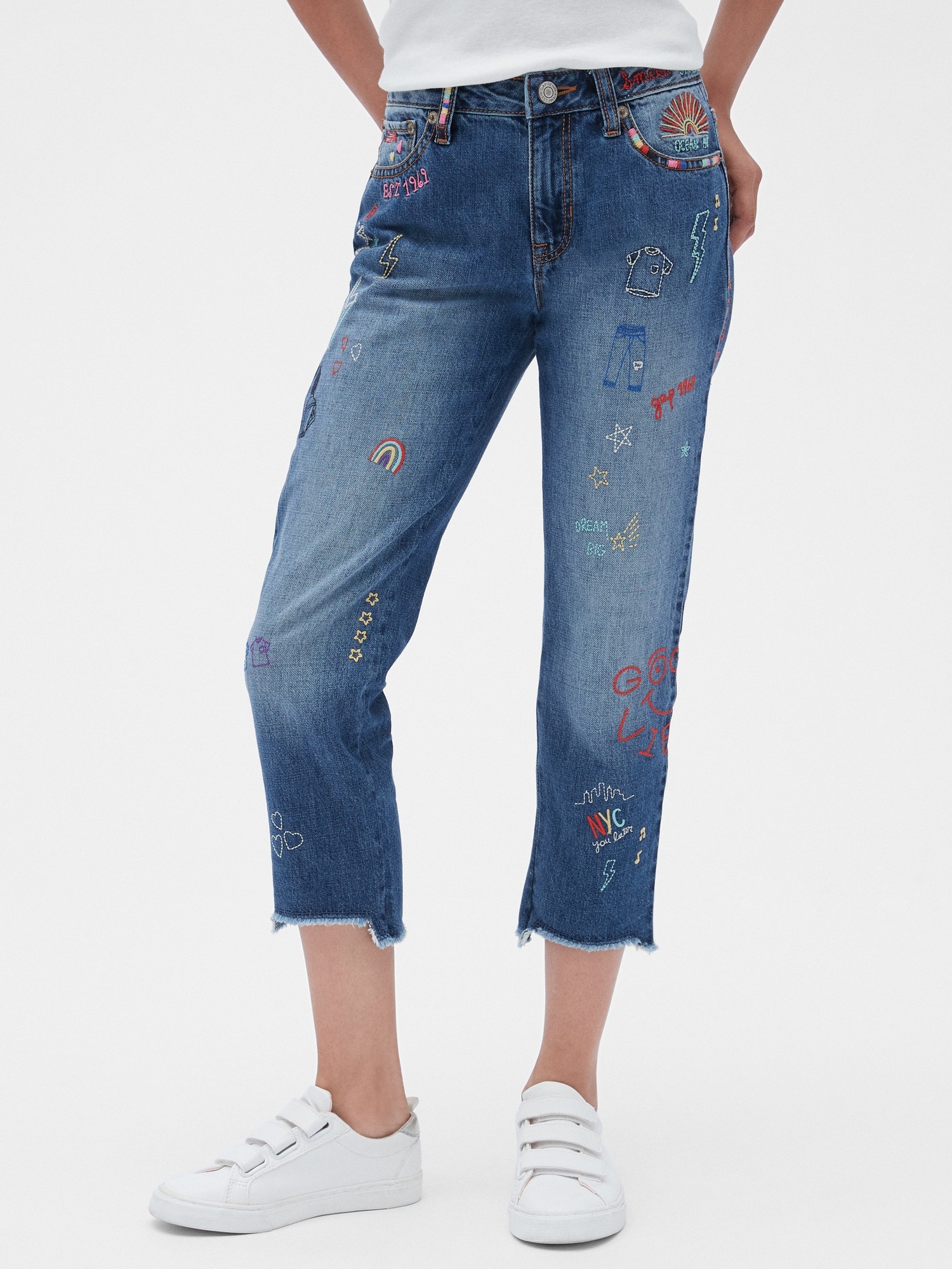 gap embroidered jeans