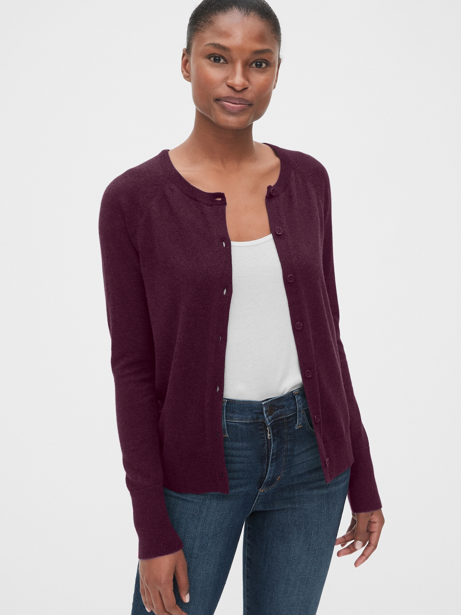 Maroon 2025 cardigan sweater