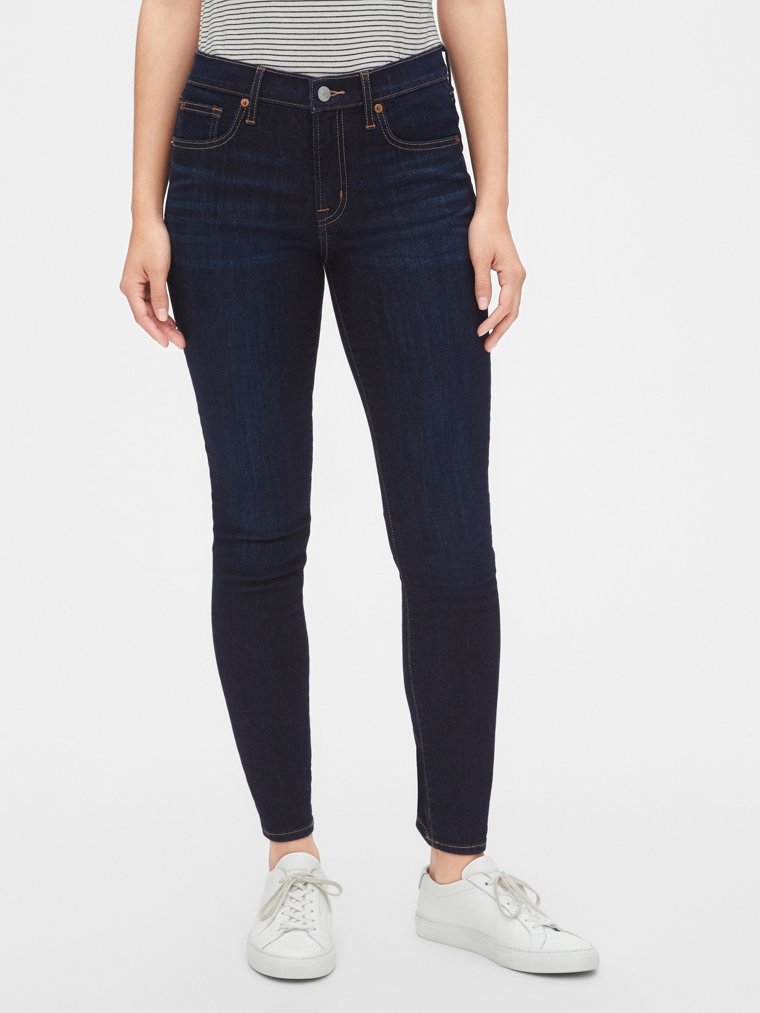 mid rise true skinny jeans