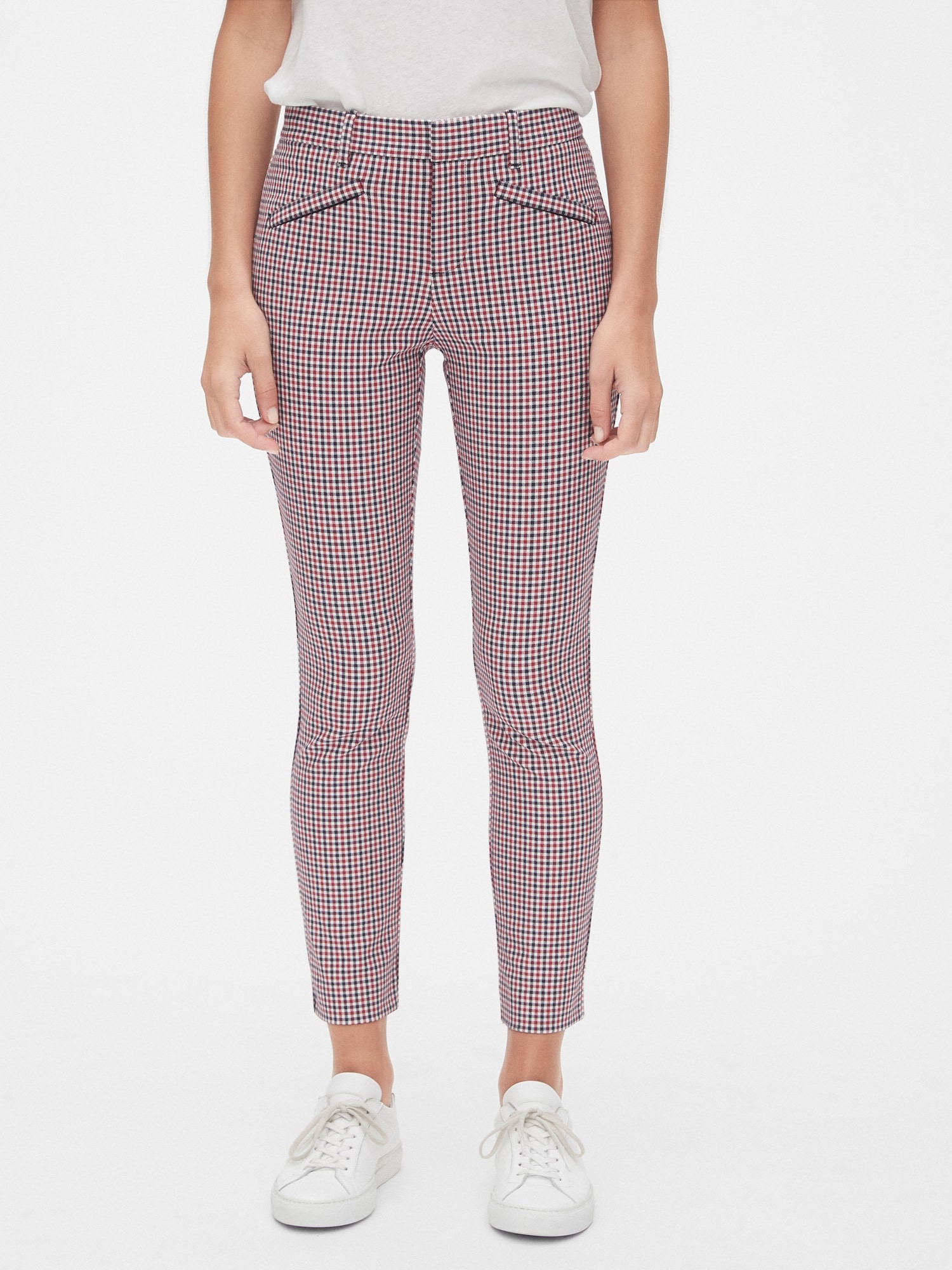 gap plaid skinny ankle pants