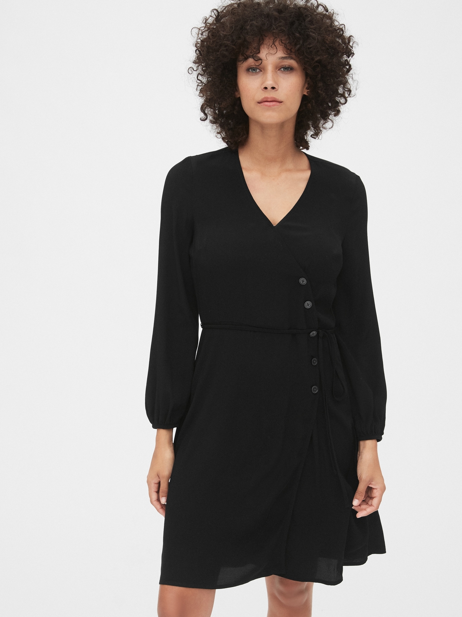 Side button clearance wrap dress