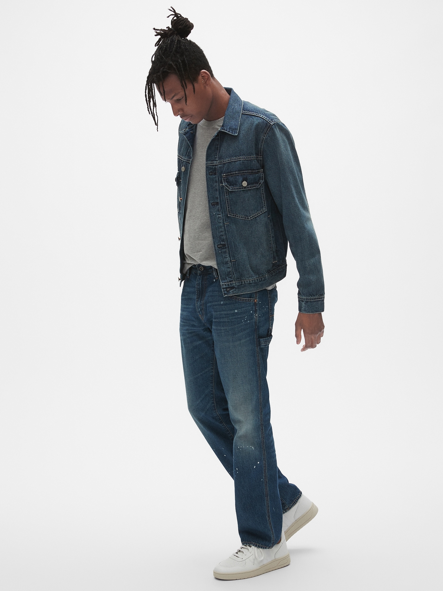 80s Worker Pleated Denim Jacket | Gap