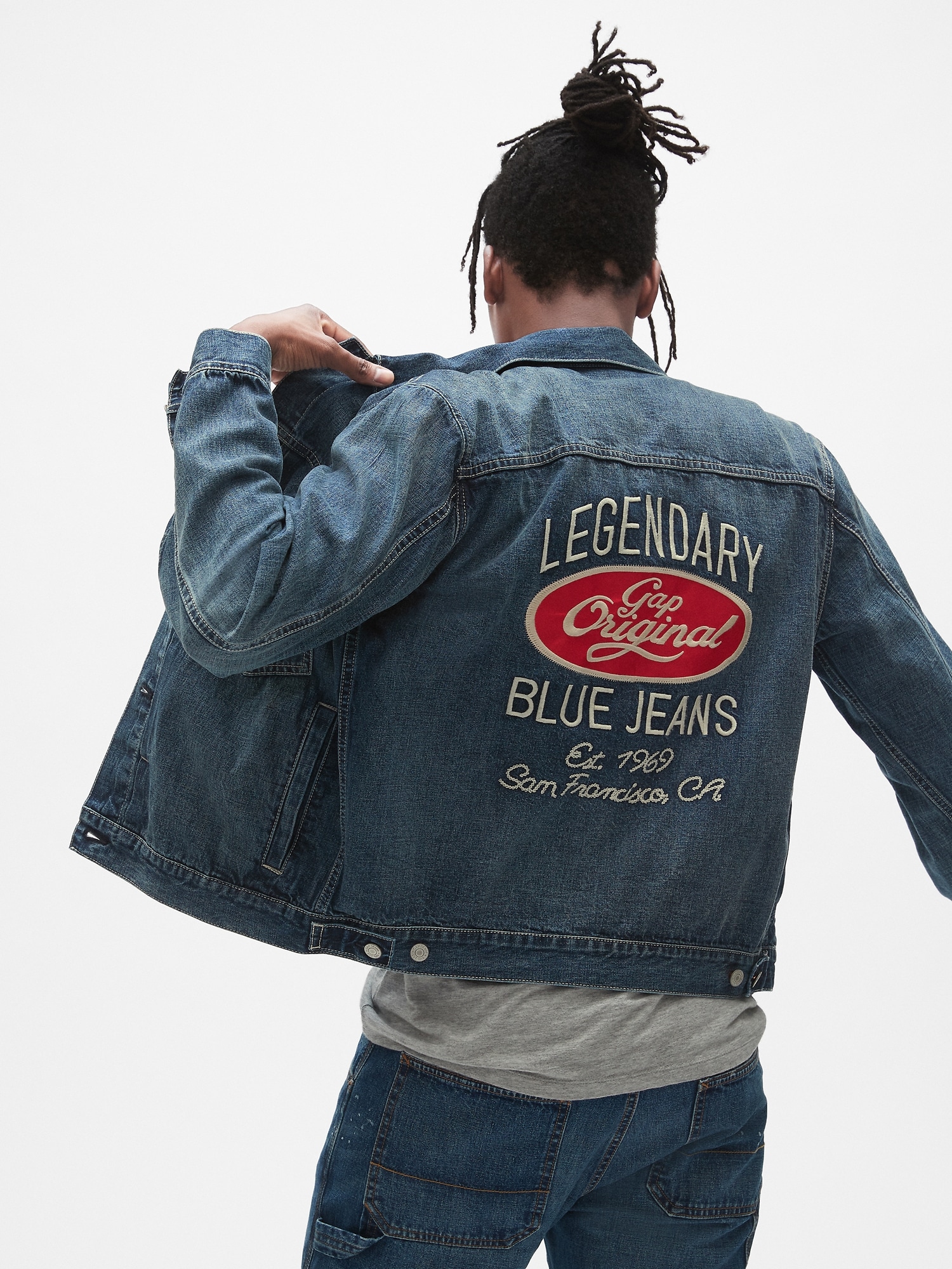 80s Worker Pleated Denim Jacket | Gap