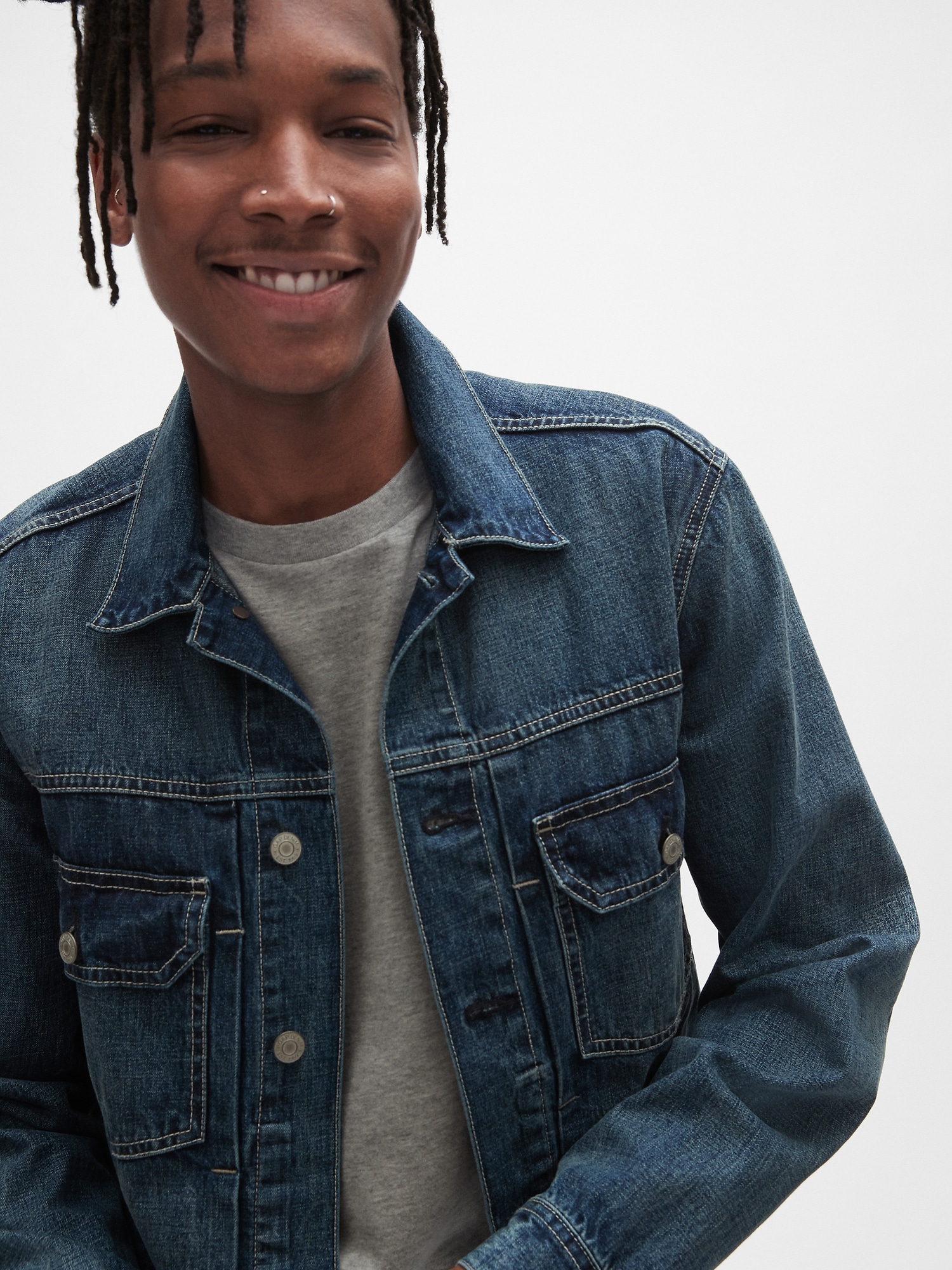 80s Worker Pleated Denim Jacket | Gap