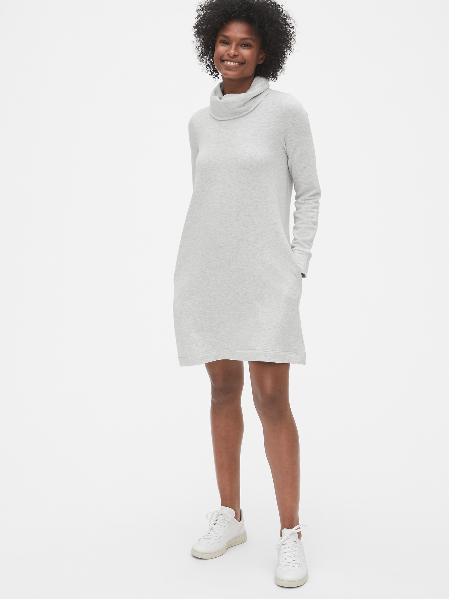 gap funnel neck sweatshirt dress