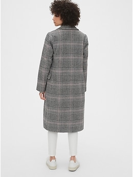 Plaid longline sale coat