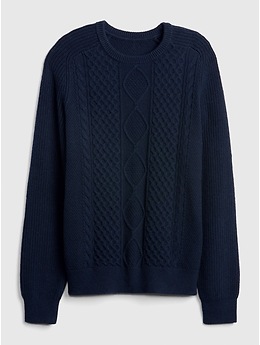 Cable-Knit Crewneck Sweater | Gap