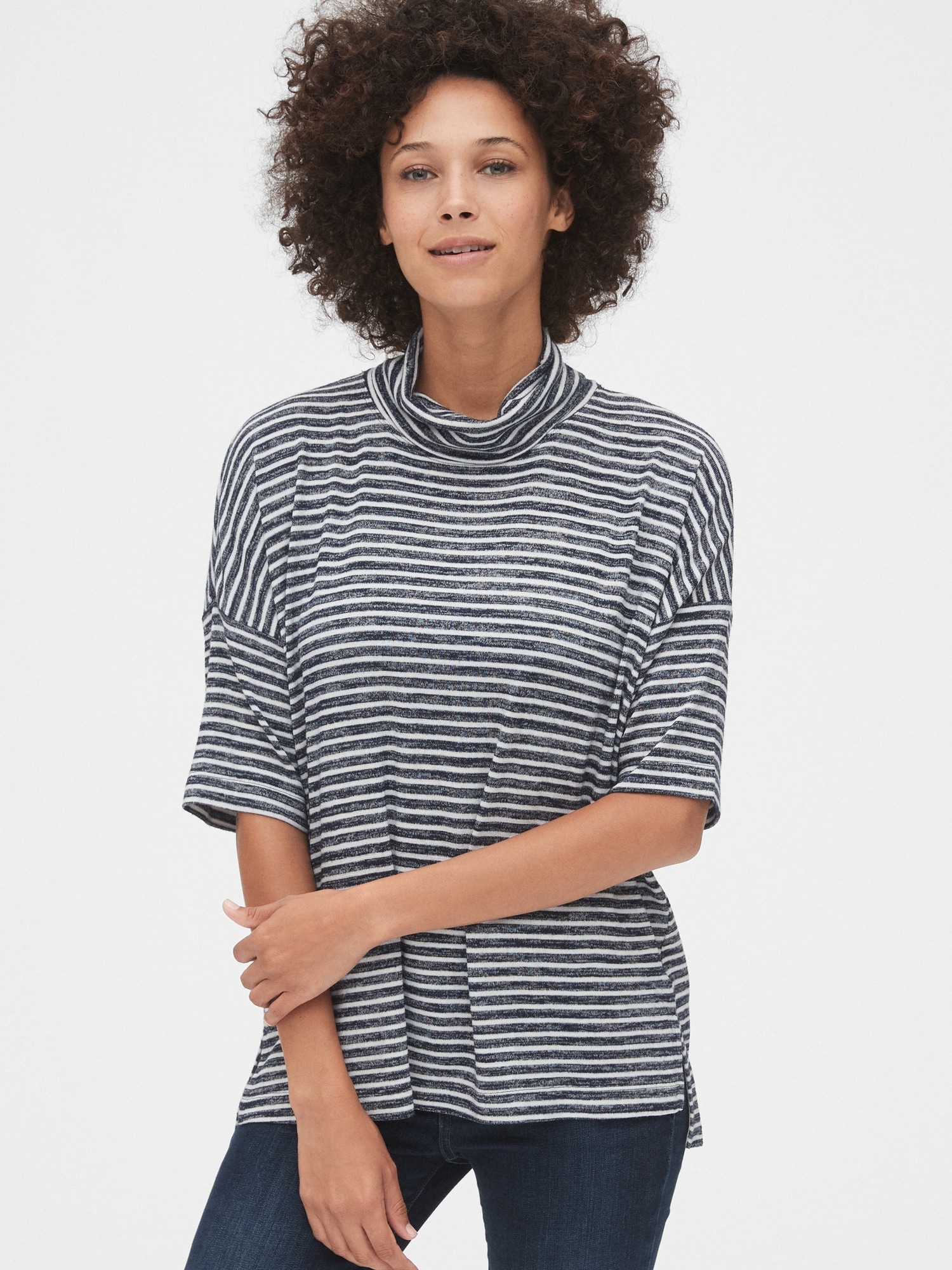 Elbow sleeve clearance turtleneck top