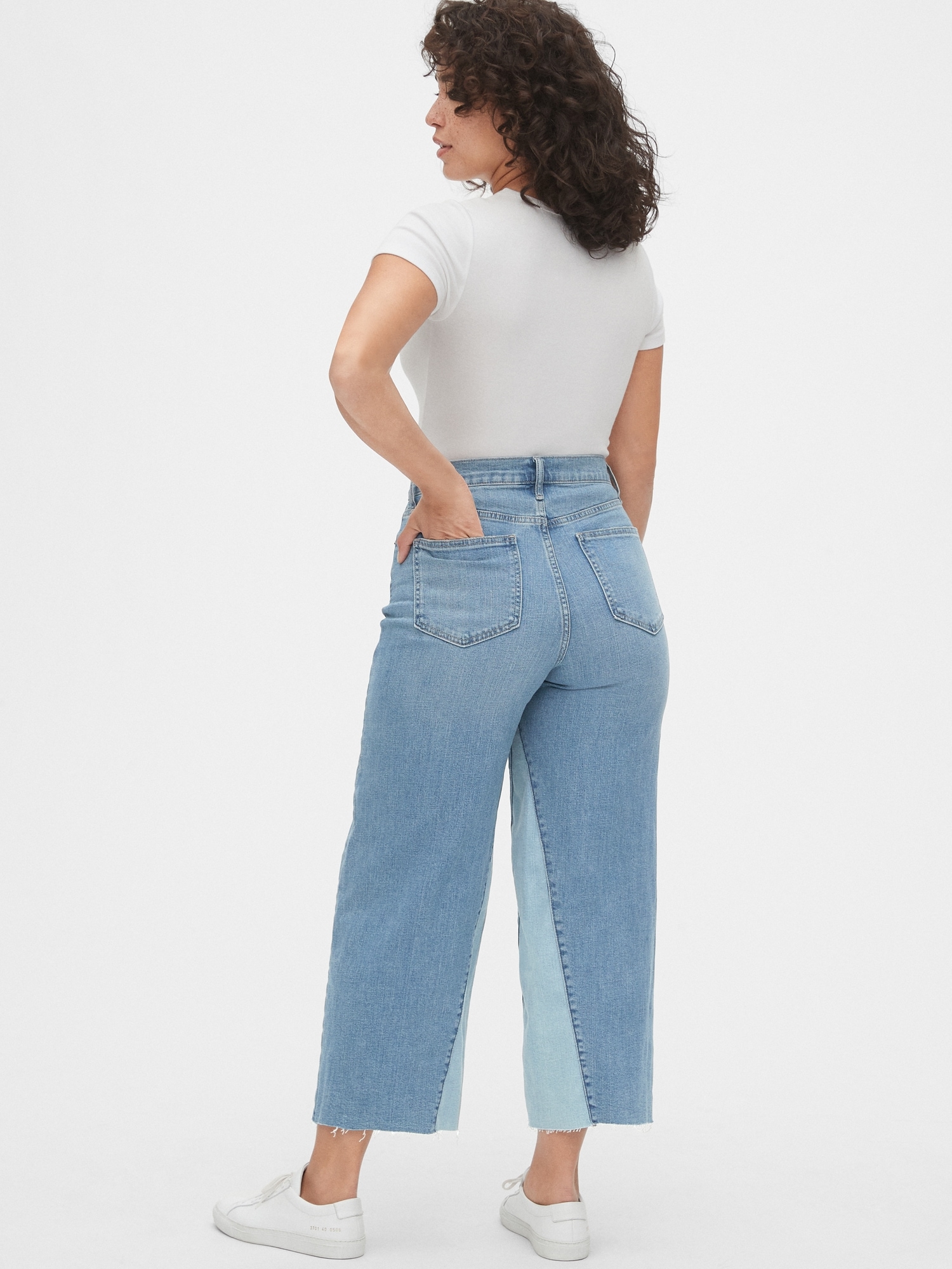 GRAPENT Jean Capris for Women Wide Leg Jeans High Waisted Crop Denim Capri  Pants Stretchy Baggy