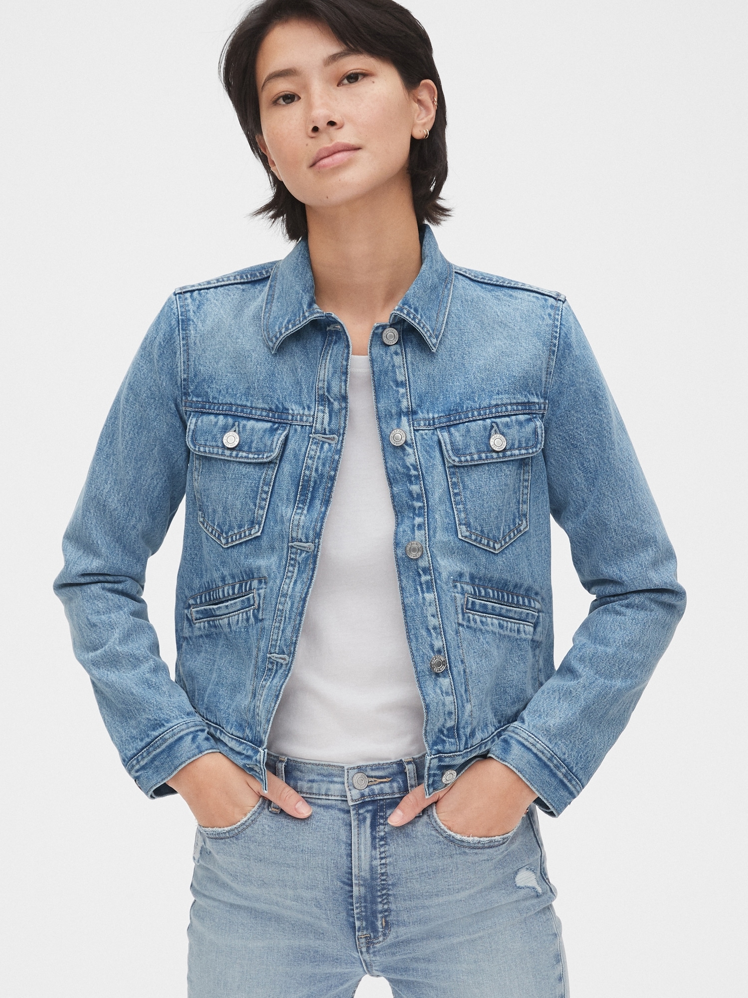 Jean jacket cheap with flannel