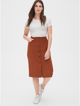 Corduroy skirt clearance mid length