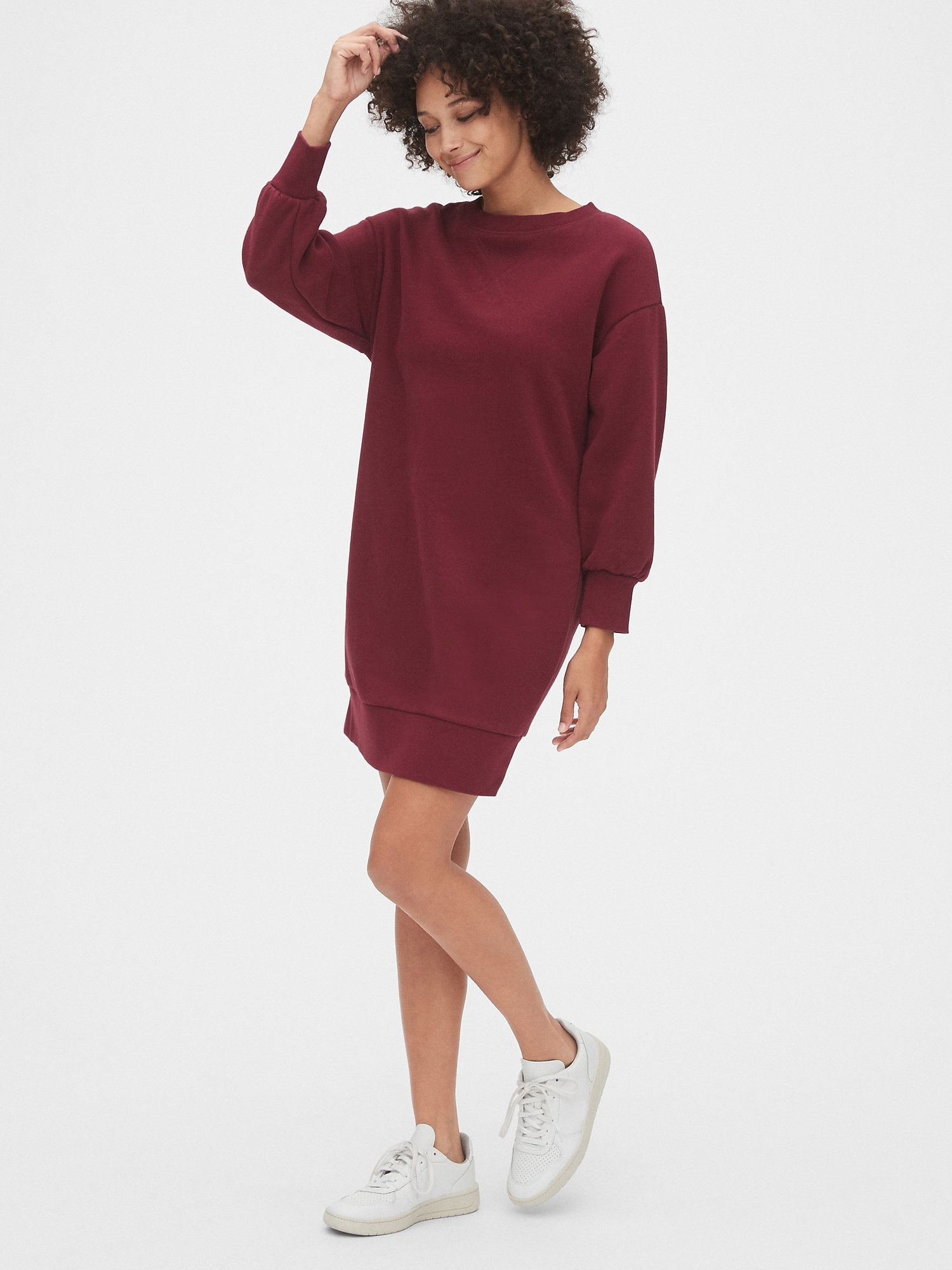 gap funnel neck sweatshirt dress