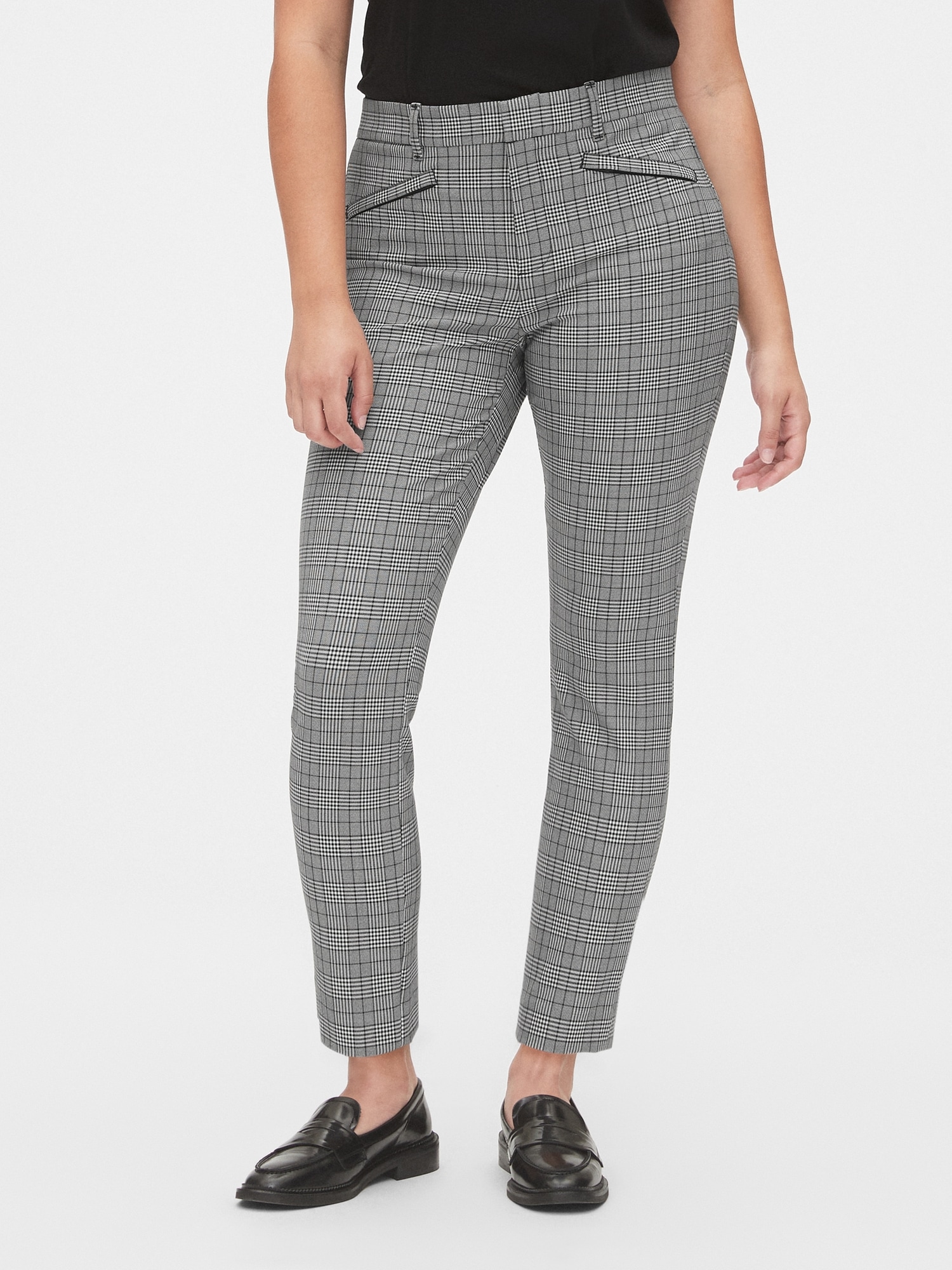 Gray plaid 2024 skinny pants