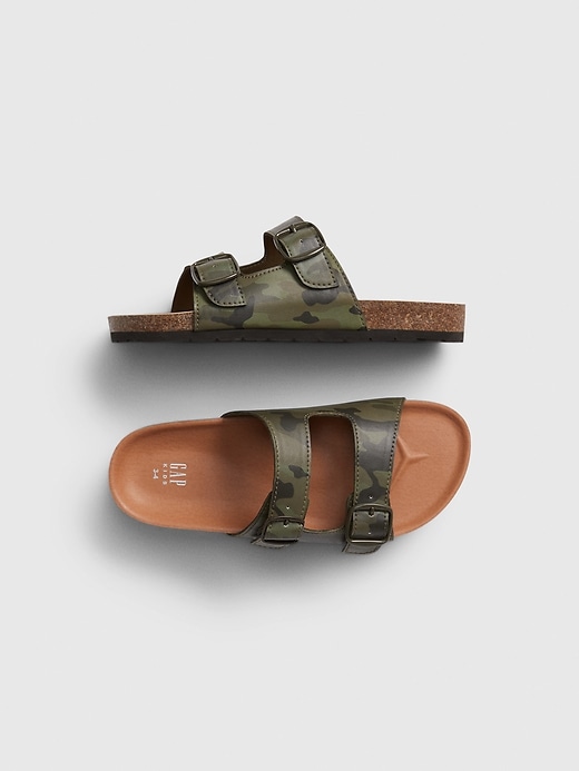 View large product image 1 of 1. Kids Camo Cork Sandals