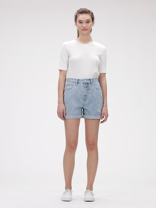 High Waisted Denim Roll Up Denim Mom Shorts For Women Benuynffy Streetwear  Casual Summer Fashion Loose Fit Jeans Style 230503 From Kong003, $19.19