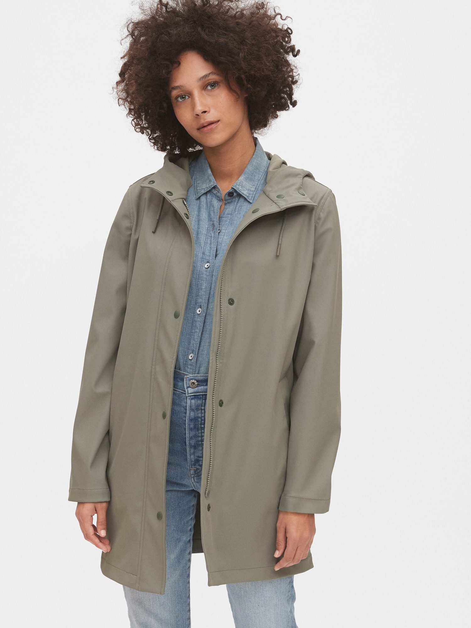 Khaki raincoat deals